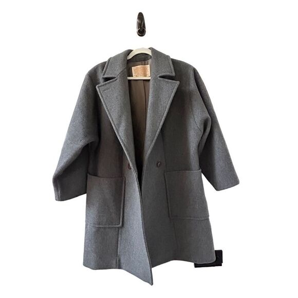 Pendleton Vintage Oversized Buttoned Virgin Wool Trench Coat Womens Gray Size - Picture 2 of 6
